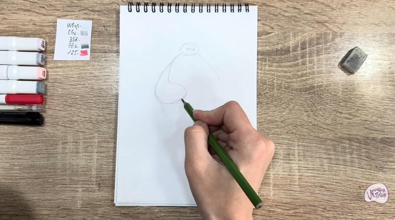 Рисуем Бэймакс из «Город героев»