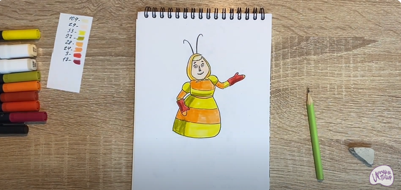 Рисуем Баба Капа из "Лунтика"