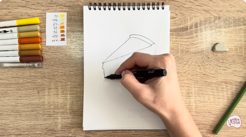 Рисуем Кусочек чизкейка