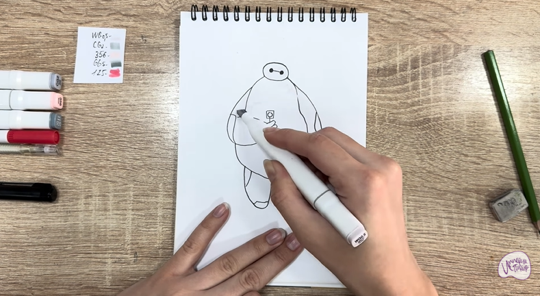 Рисуем Бэймакс из «Город героев»