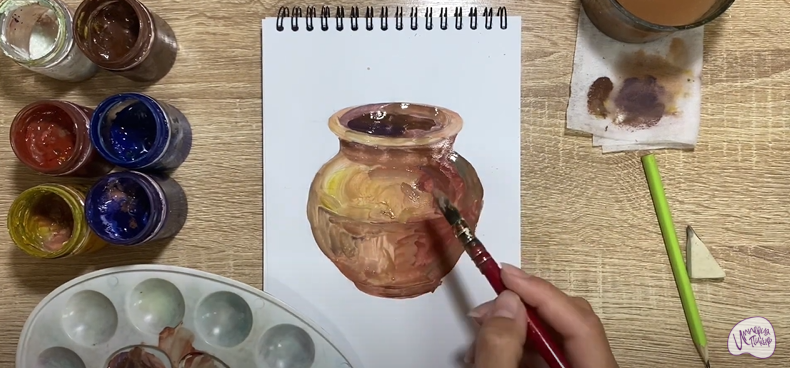 Рисуем Глиняный горшок