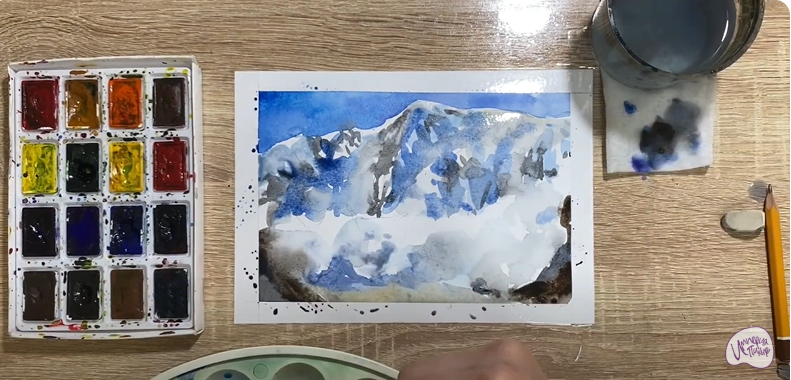 Рисуем Сход лавины