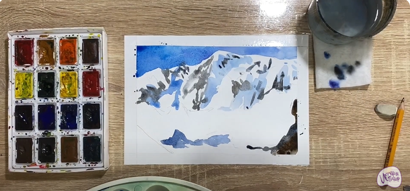 Рисуем Сход лавины