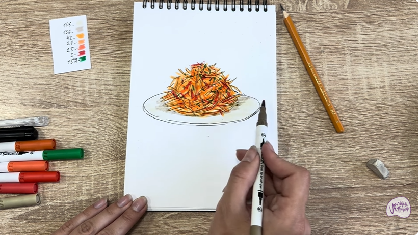 Рисуем Морковь по-корейски