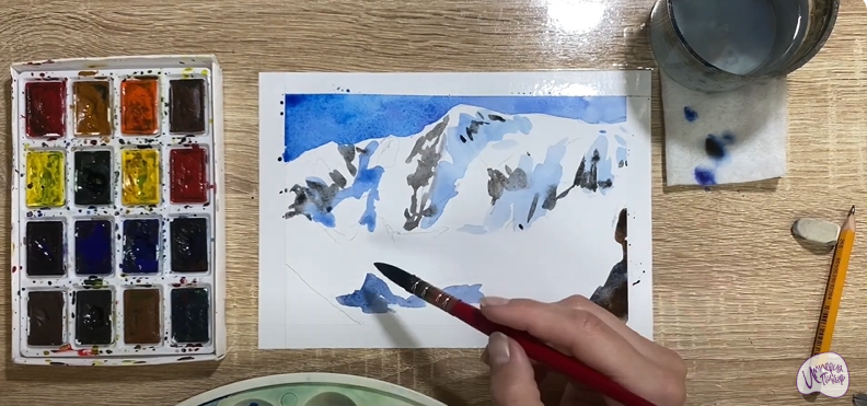 Рисуем Сход лавины