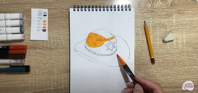 Рисуем Шляпа шерифа