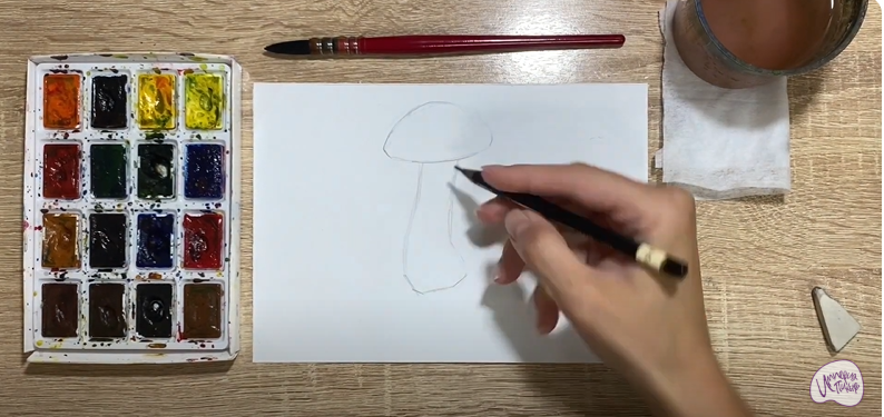 Рисуем Подосиновик