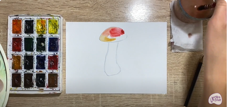 Рисуем Подосиновик