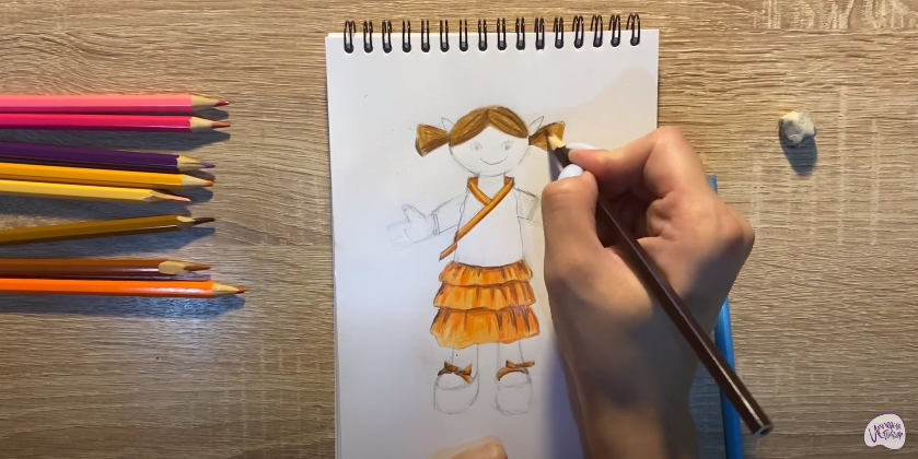 Рисуем Текстильная кукла