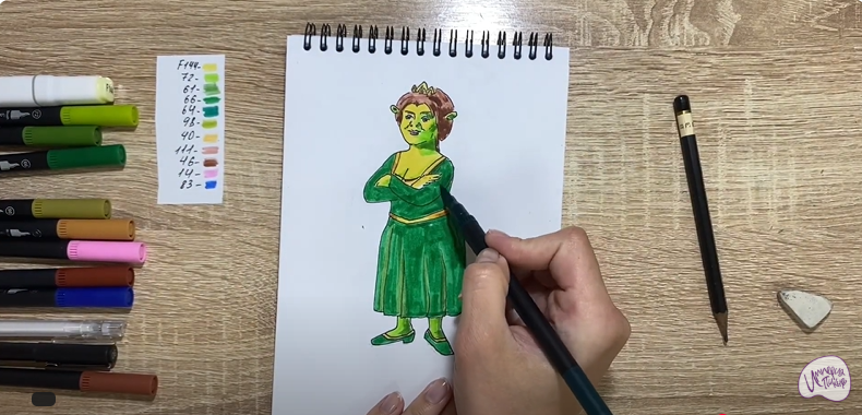 Рисуем Принцесса Фиона из "Шрека"