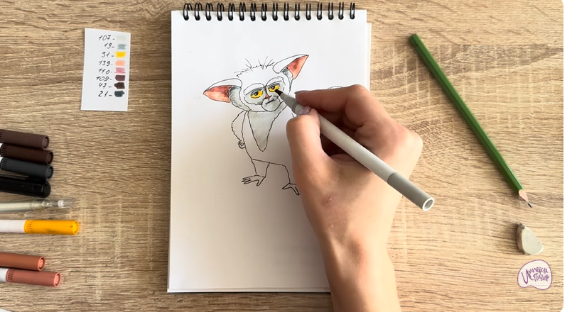 Рисуем Морис из "Мадагаскар"