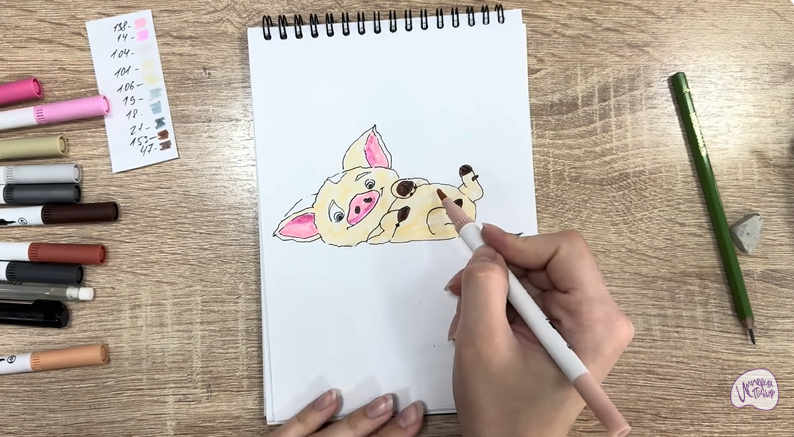 Рисуем Пуа из "Моана"