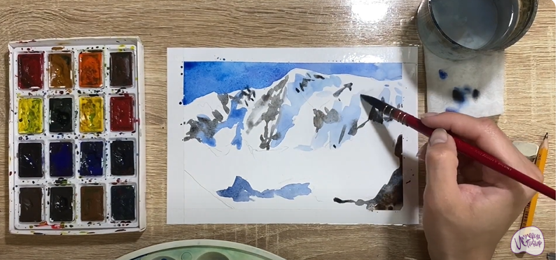 Рисуем Сход лавины