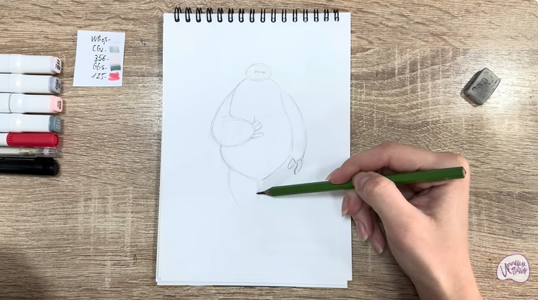 Рисуем Бэймакс из «Город героев»