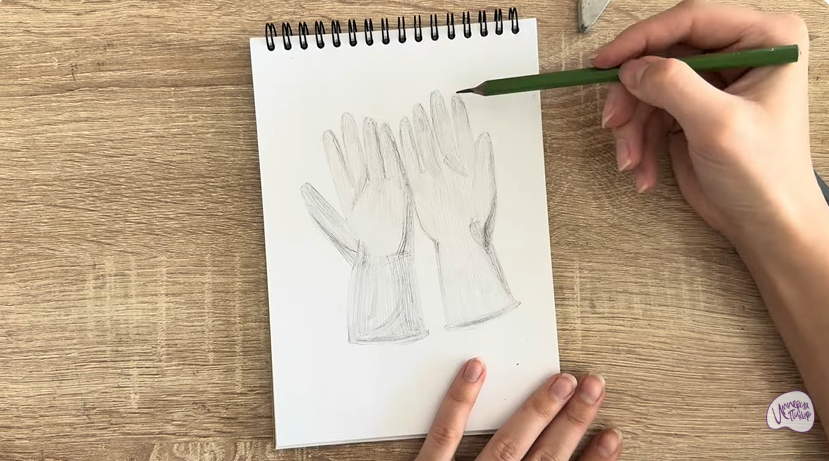 Рисуем Резиновые перчатки