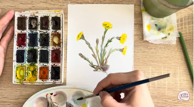 Рисуем Мать-и-мачеха