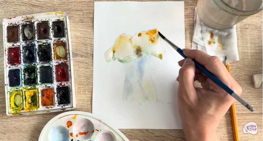 Рисуем Энтолома садовая