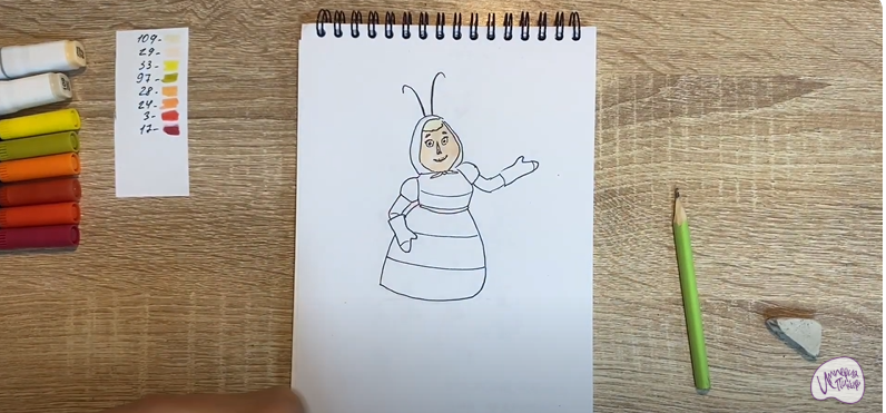 Рисуем Баба Капа из "Лунтика"