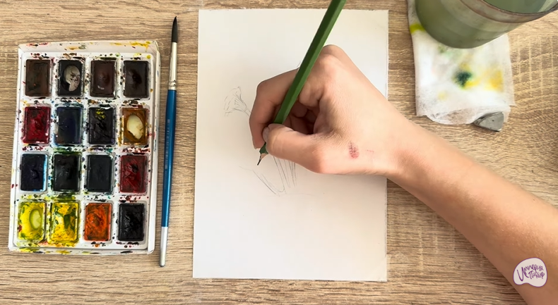 Рисуем Мать-и-мачеха