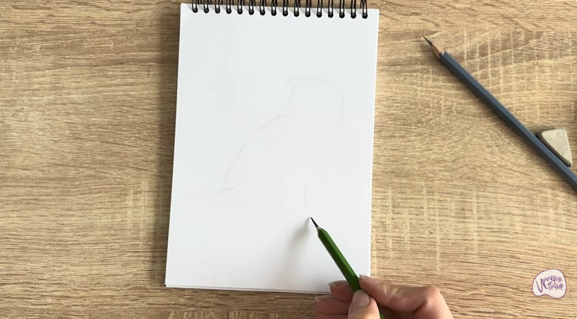 Рисуем Кошка породы Рэгдолл