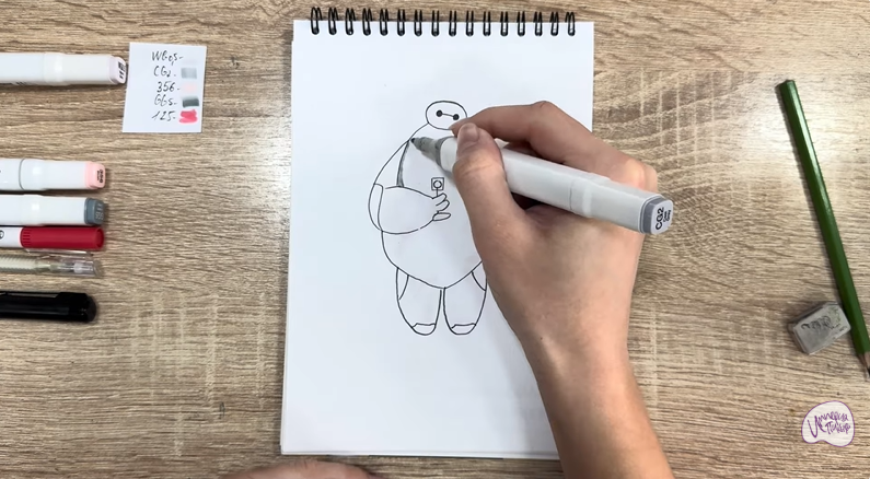 Рисуем Бэймакс из «Город героев»