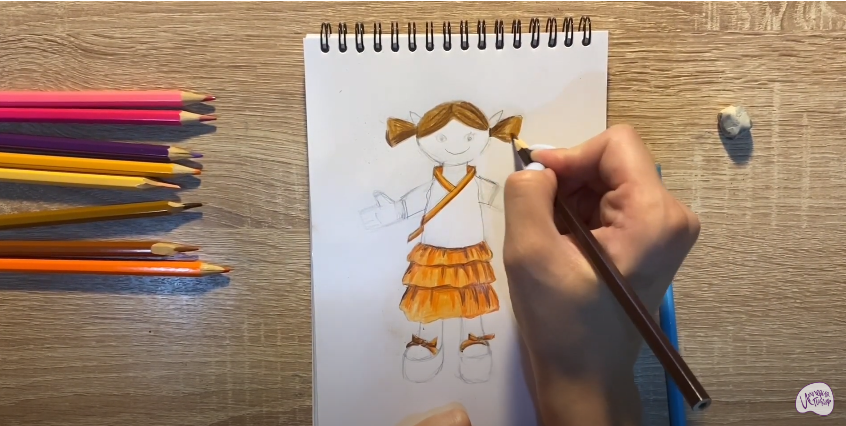 Рисуем Текстильная кукла