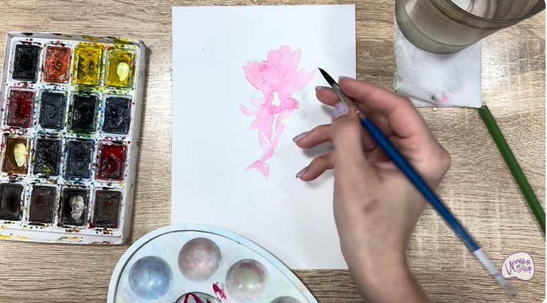 Рисуем Мирикария лисохвостая