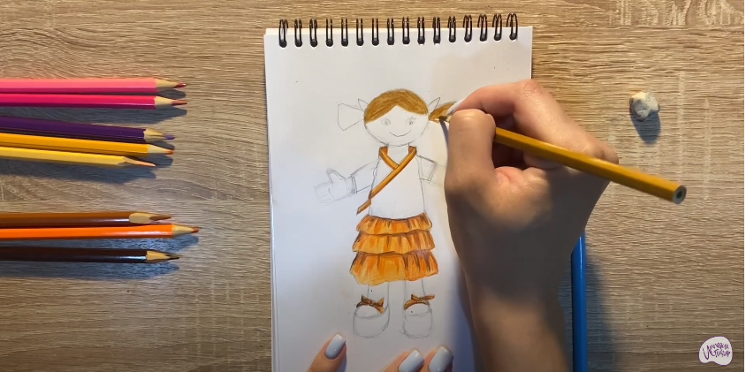 Рисуем Текстильная кукла