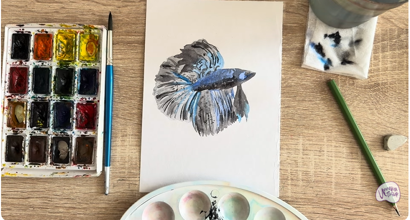 Рисуем Рыба петушок