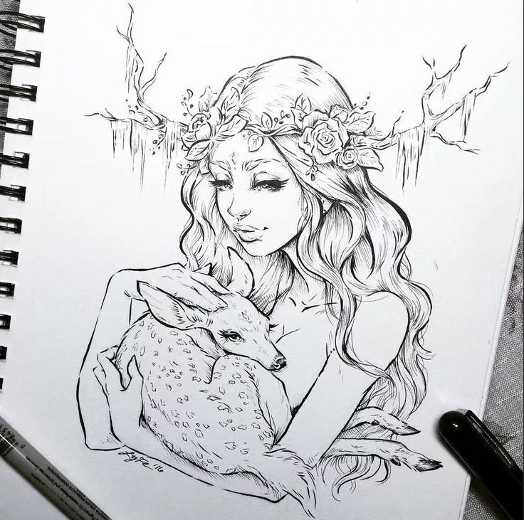 Рисуем Рисунки черной ручкой