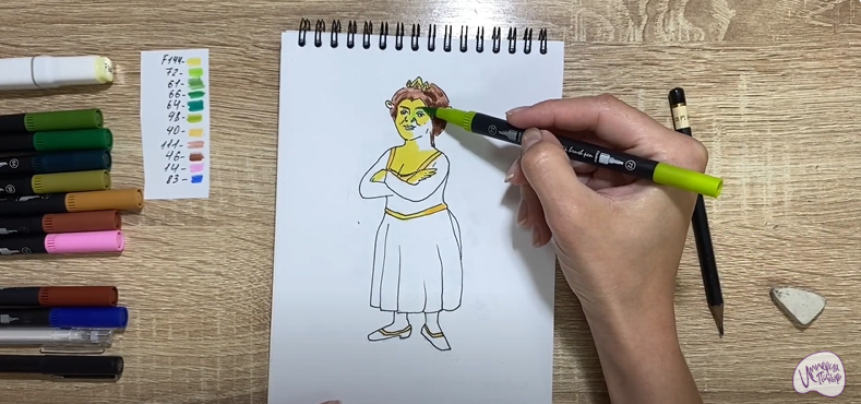 Рисуем Принцесса Фиона из "Шрека"