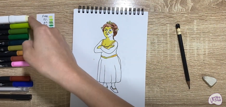 Рисуем Принцесса Фиона из "Шрека"