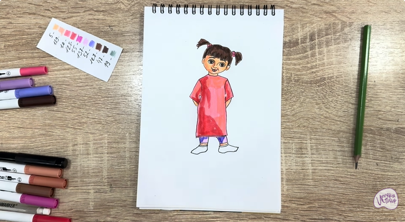 Рисуем Бу из «Корпорации монстров»