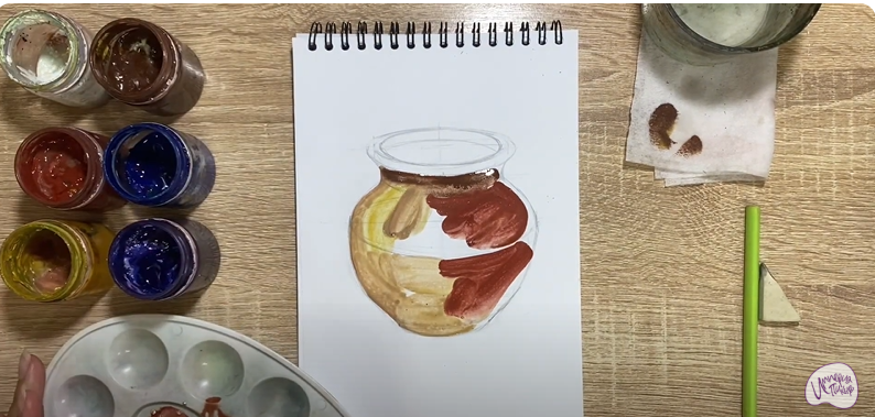 Рисуем Глиняный горшок