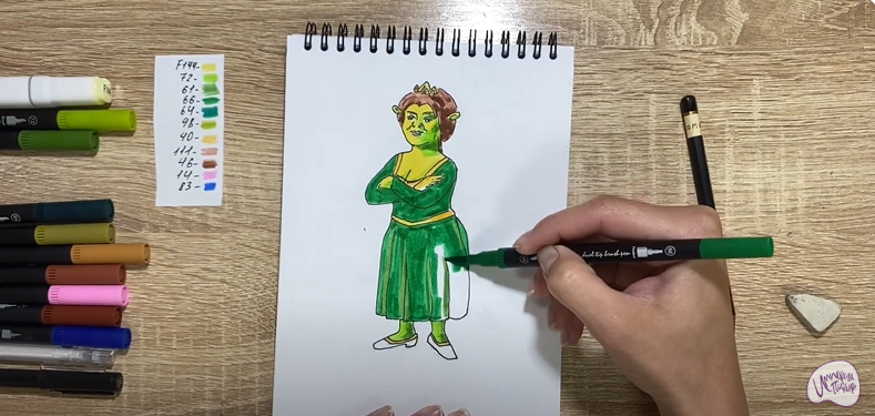 Рисуем Принцесса Фиона из "Шрека"