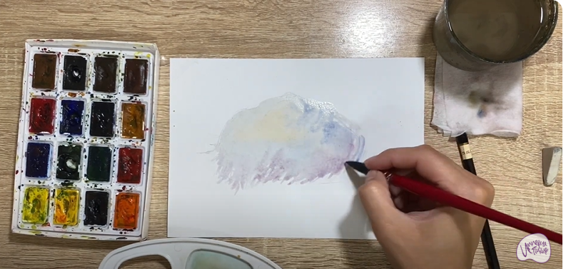 Рисуем Ежовик гребенчатый