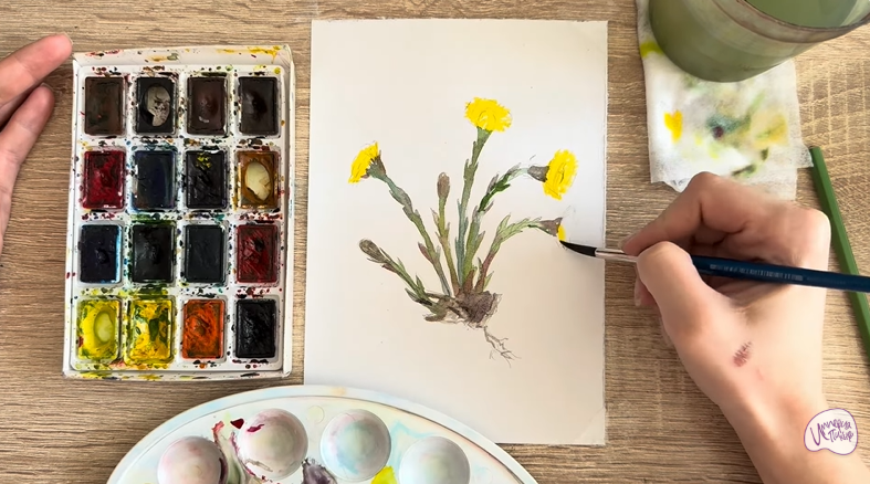 Рисуем Мать-и-мачеха