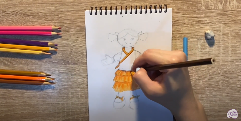 Рисуем Текстильная кукла