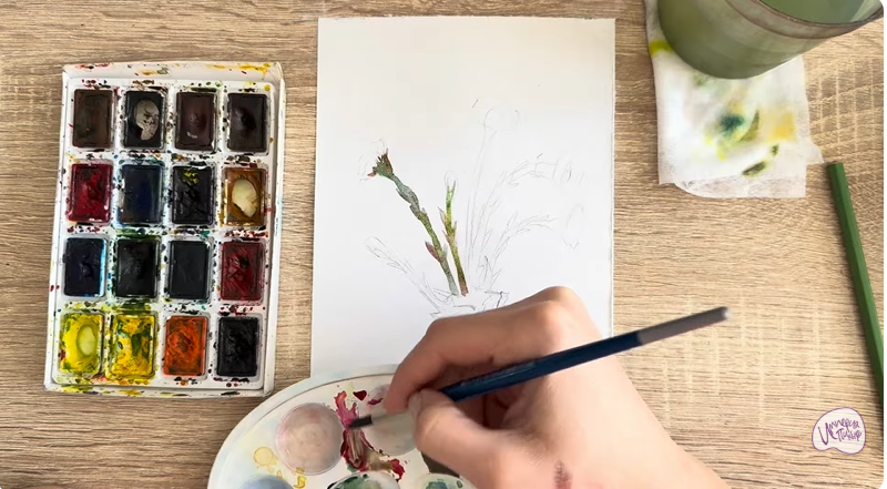 Рисуем Мать-и-мачеха