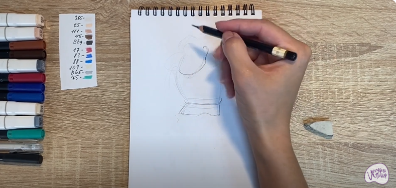 Рисуем Косолапый из мультфильма "Маракуда"