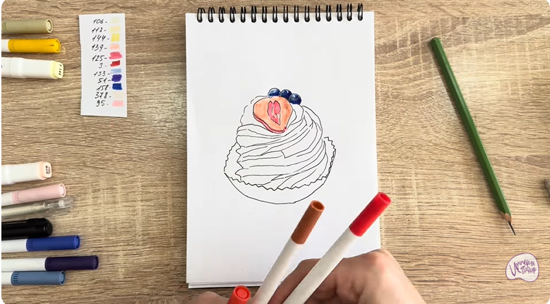 Рисуем Пирожное "Павлова"