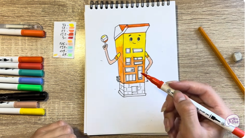 Рисуем Петя из мультфильма  "Домики"