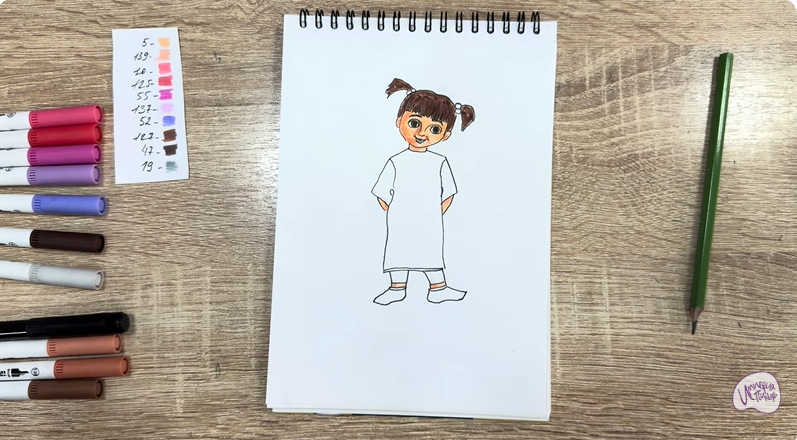 Рисуем Бу из «Корпорации монстров»