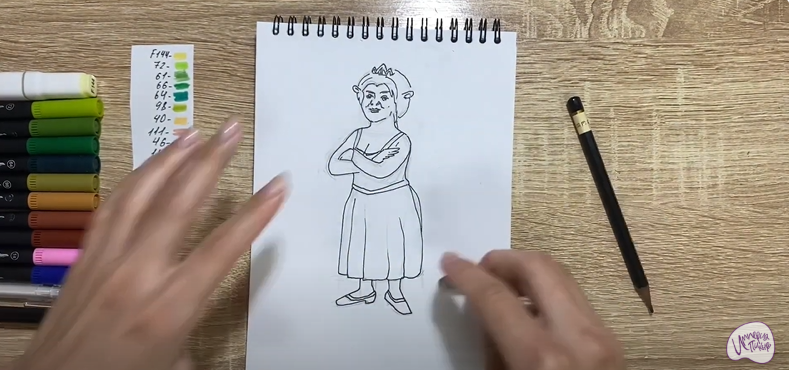 Рисуем Принцесса Фиона из "Шрека"