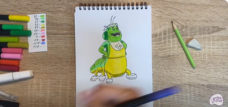 Рисуем Вупсень из "Лунтика"
