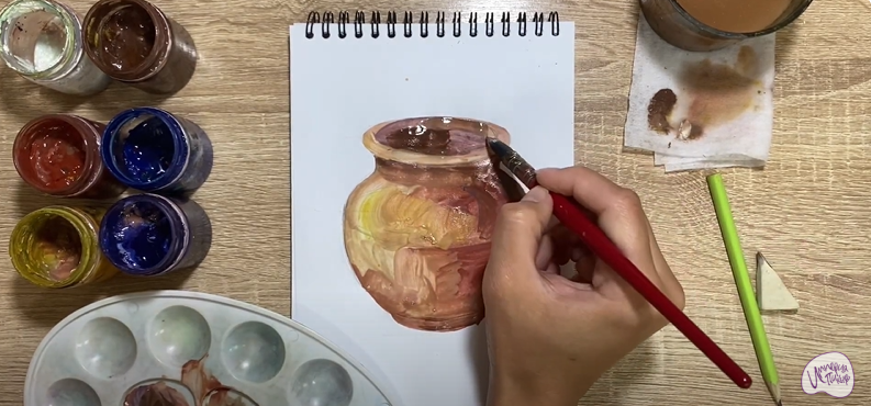 Рисуем Глиняный горшок