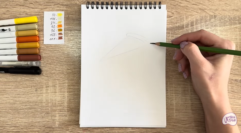 Рисуем Кусочек чизкейка