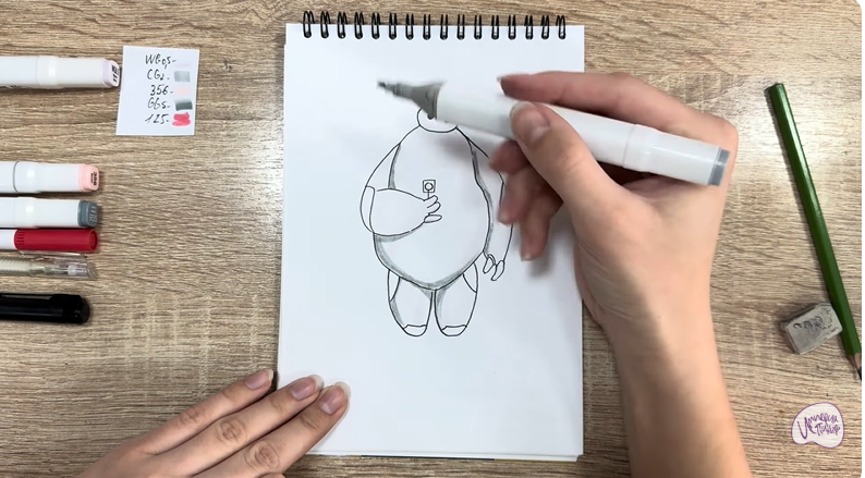 Рисуем Бэймакс из «Город героев»