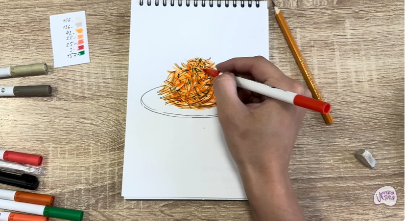 Рисуем Морковь по-корейски