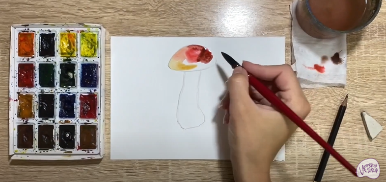 Рисуем Подосиновик